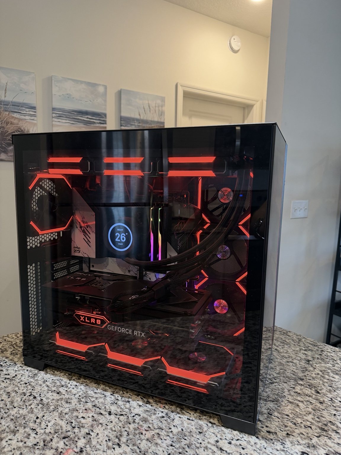 Black and red gaming PC