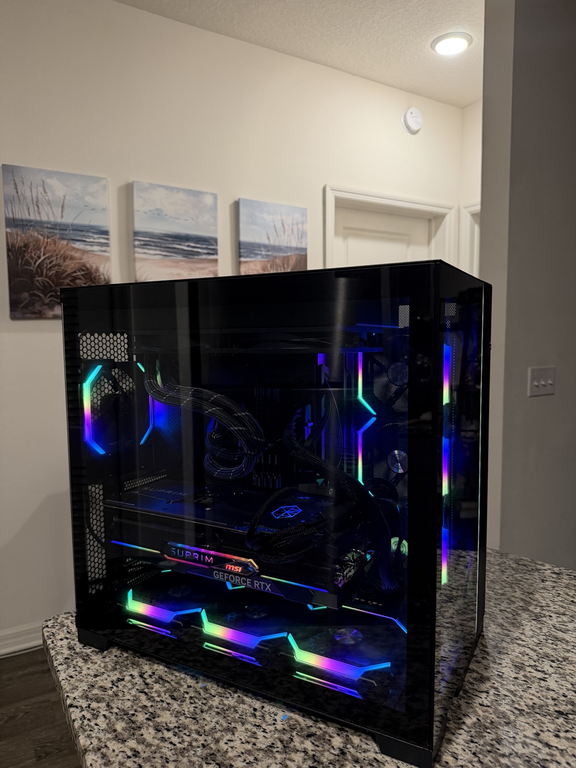 Black RGB gaming PC