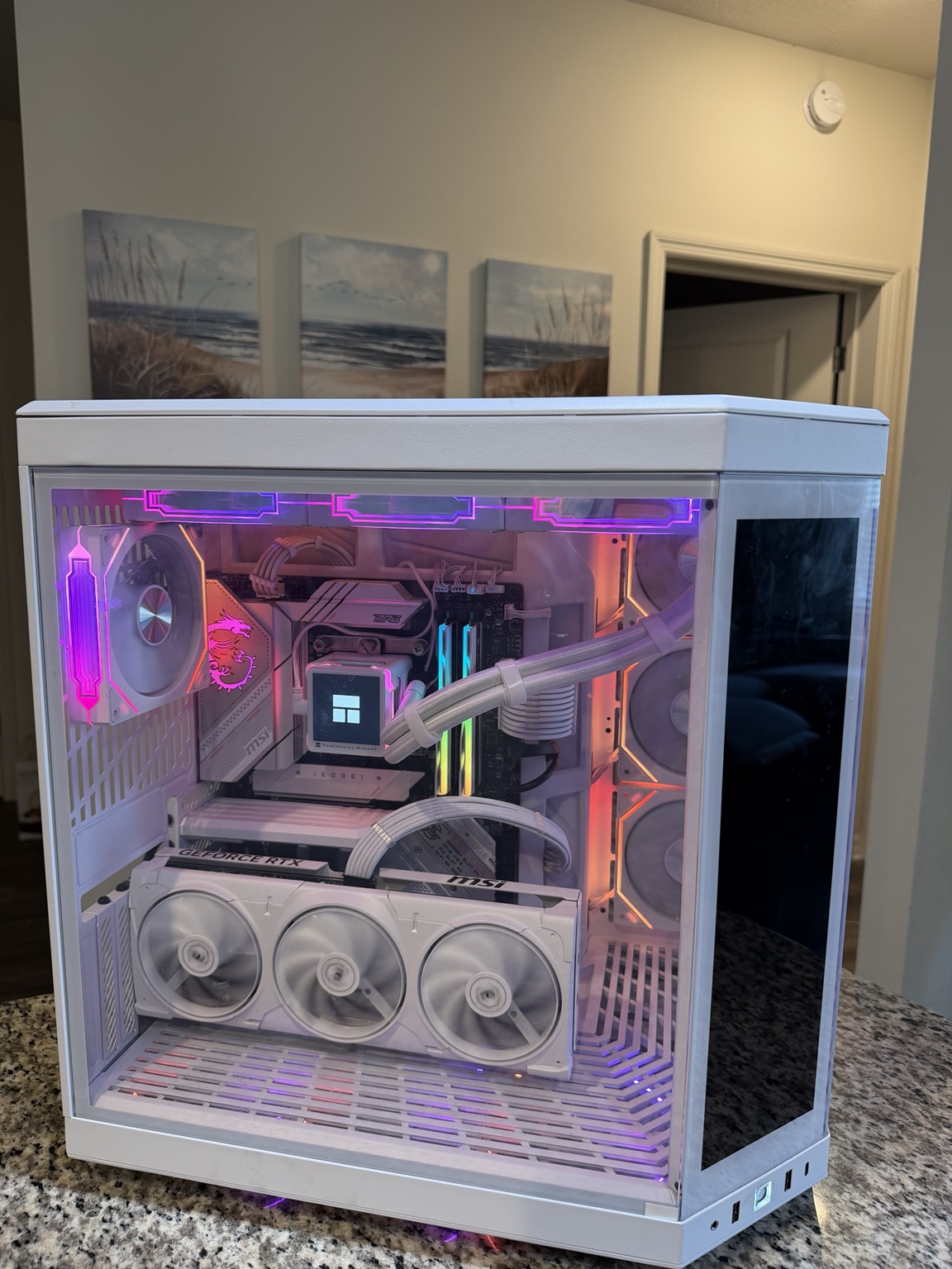 White RGB gaming PC